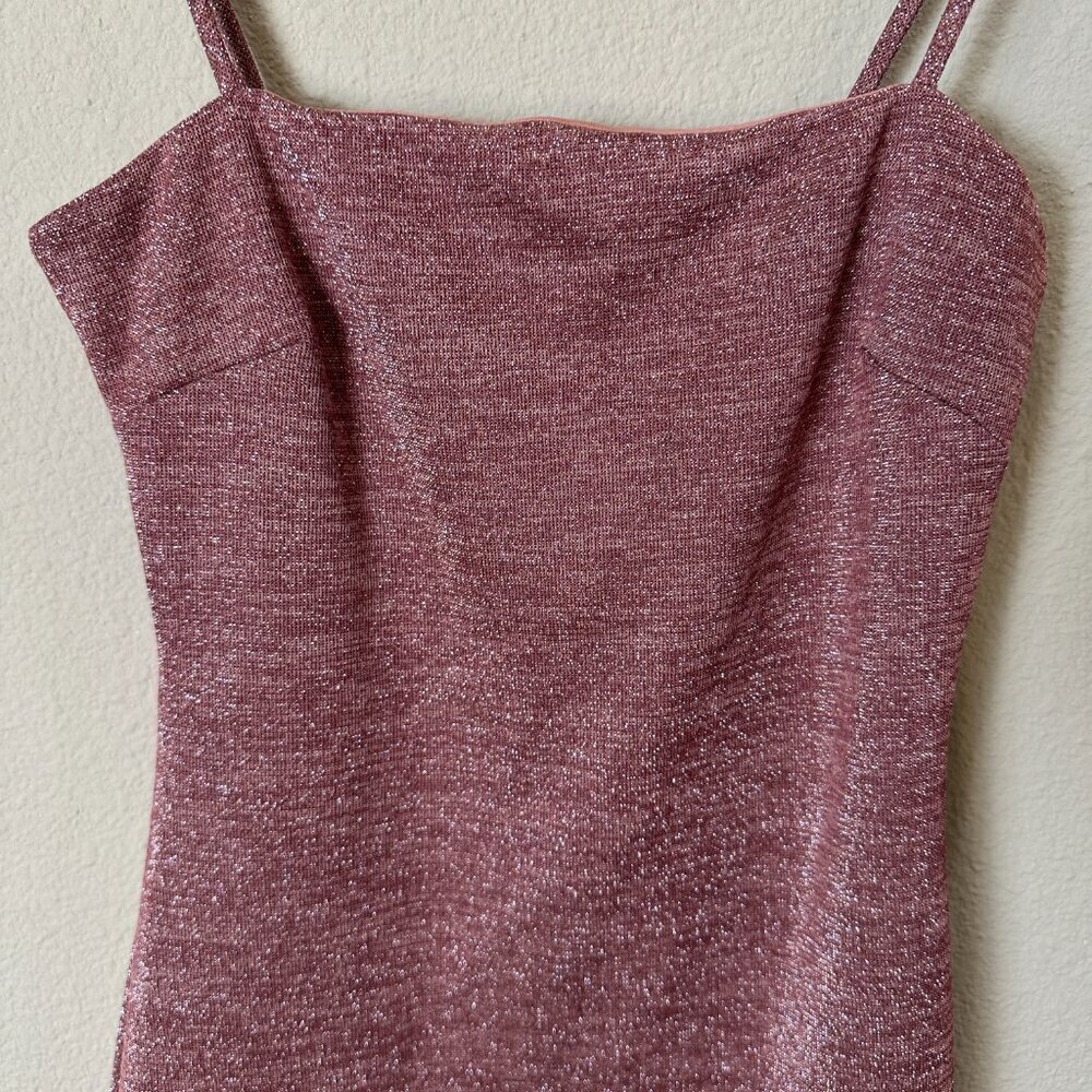 BLUE BLUSH Los Angeles Rose Gold Blush Pink Sparkle Mini Dress Size Small - Picture 3 of 7